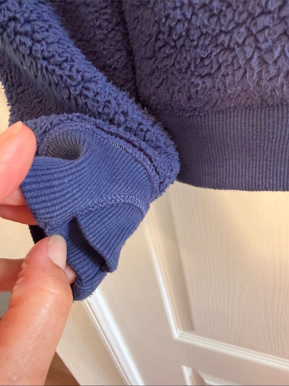 Athleta Girl Navy So Snug Sherpa Hoodie 2.0 with kangaroo pouch XL - Picture 2 of 8